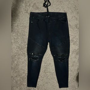 Sz 3x Black Jeans. Drawstring waist